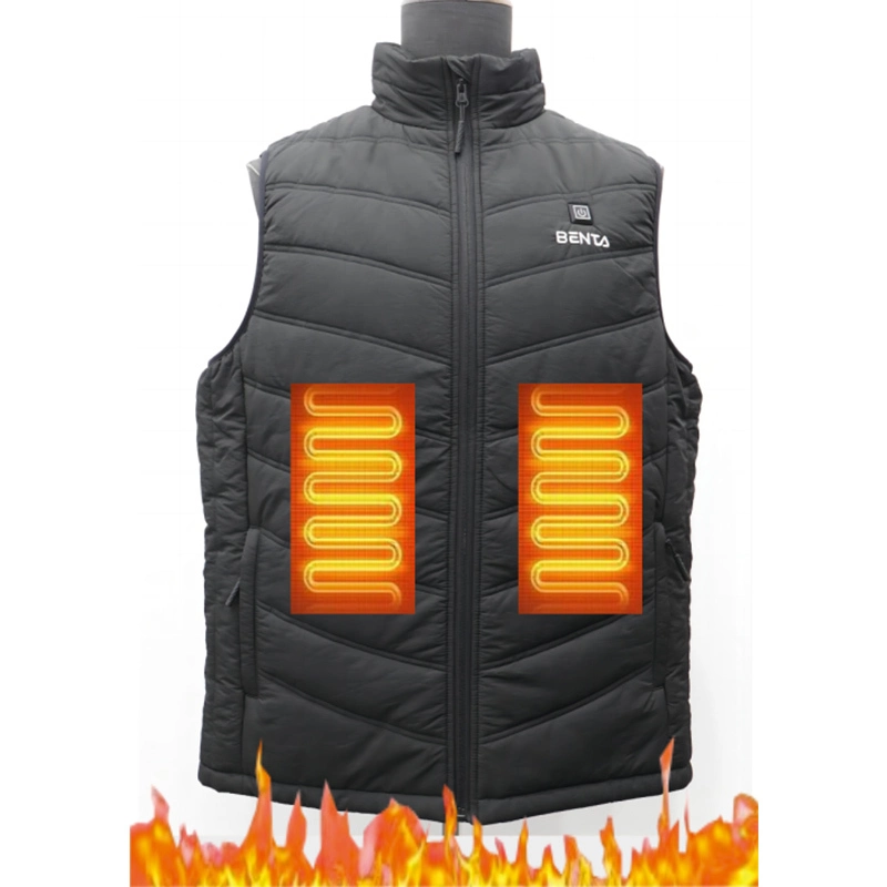 Chaleco calentado negro Ropa térmica Chaleco calentado unisex portátil 1
