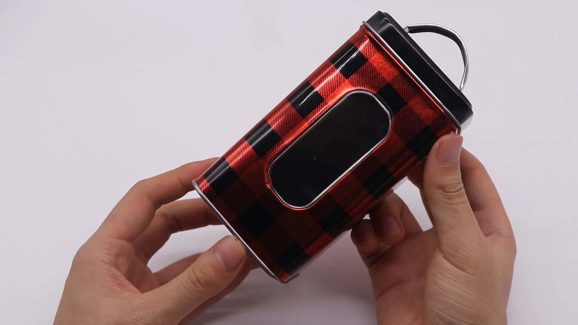 70*70*135 tin box with window and handle 1