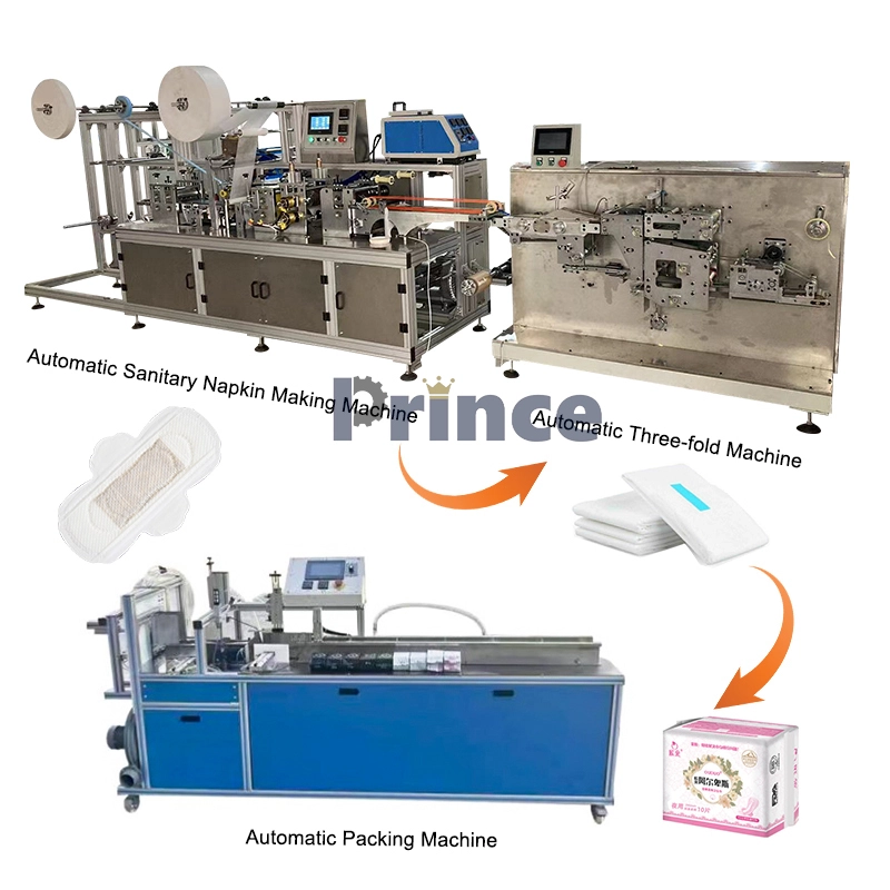 포장기를 만드는 고속 여성 위생 패드 라인 위생 냅킨의 기계 생산을 만드는 월경 위생 패드 1