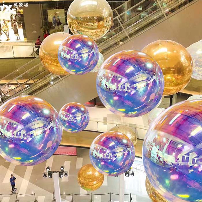 Summer Inflatable Mirror Disco Ball Floating Pond Balls Seamless Colorful OEM 6
