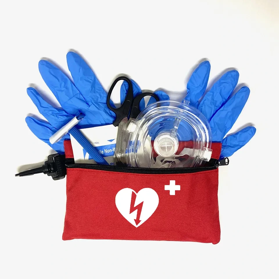AED Response kit  Mini CPR First Aid Kit Nylon bag with key chain 1