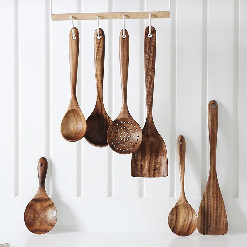Custom Madewooden Utensils Kitchen 1pc/oppbag 1000sets 5