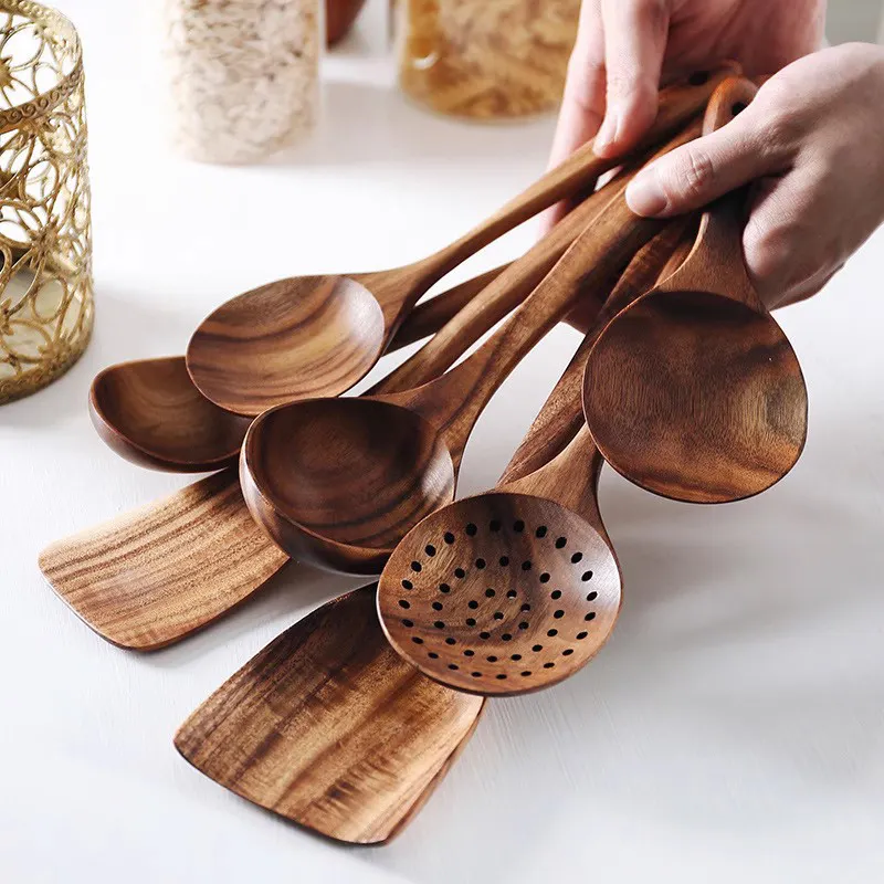 Custom Madewooden Utensils Kitchen 1pc/oppbag 1000sets 7