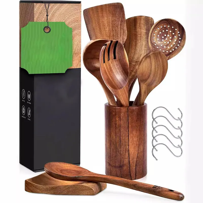 Custom Madewooden Utensils Kitchen 1pc/oppbag 1000sets 8