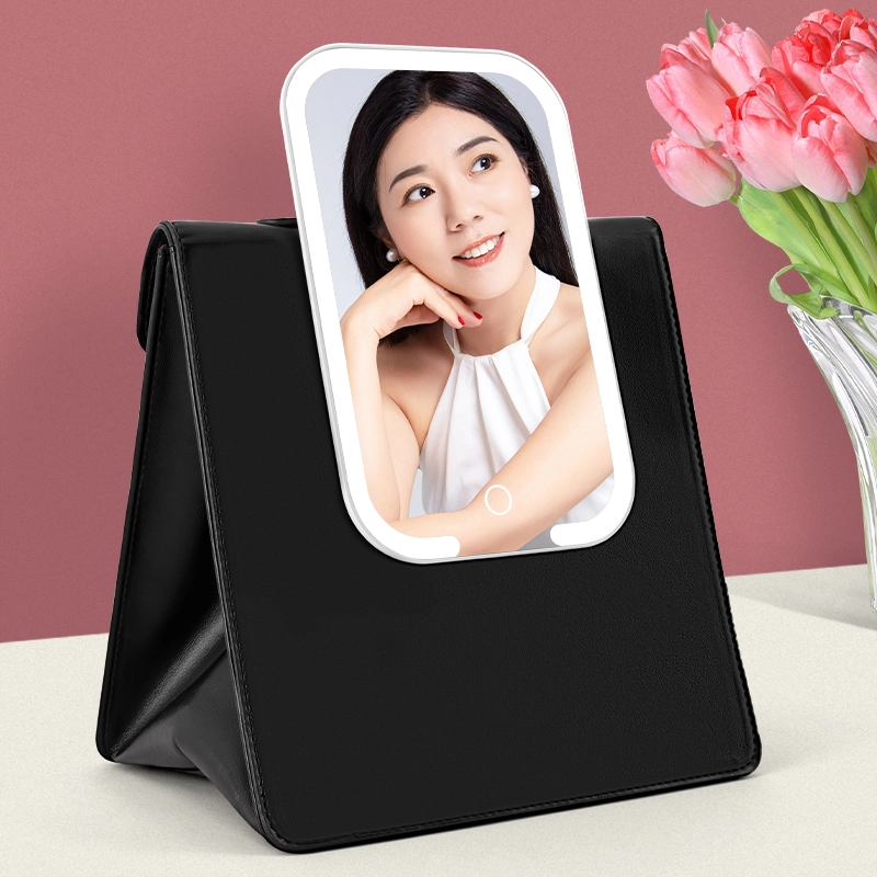 Miroir de maquillage de sac à main avec lumières 1