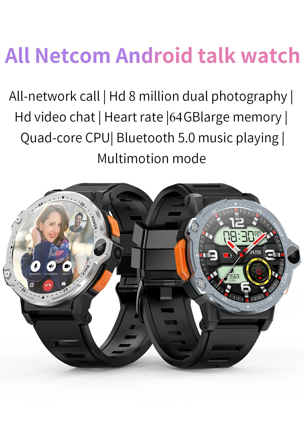 PG999 умные часы с сенсорным экраном, камера для видеозвонков, 4G, SIM-карта, Wi-Fi, GPS 1