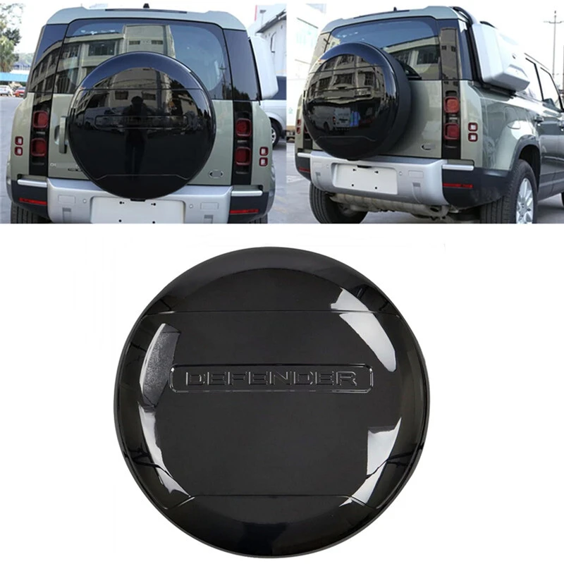 Cubierta de rueda de repuesto negra brillante para Land Rover Defender 90 110 130 2020-2024 1