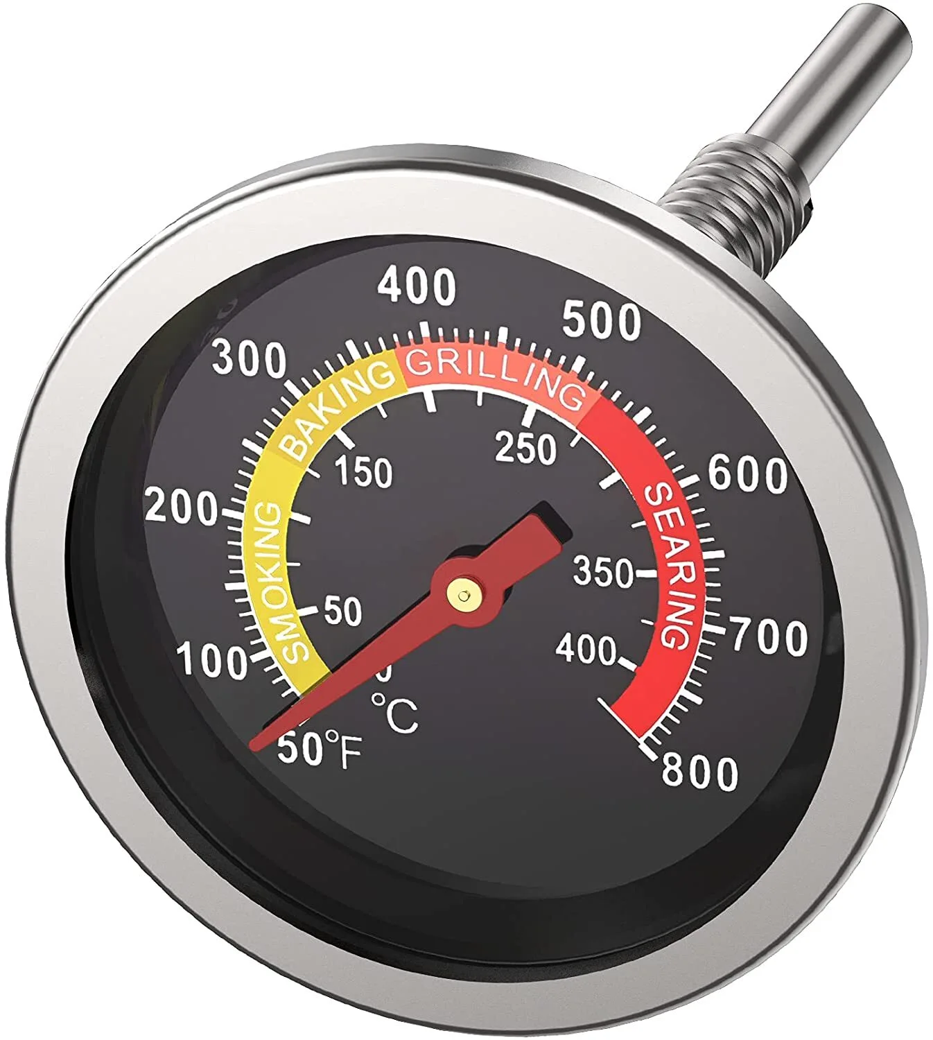 Doppio termometro di precisione MCD resistente alle alte temperature per griglie a carbone in ceramica Kamado 1