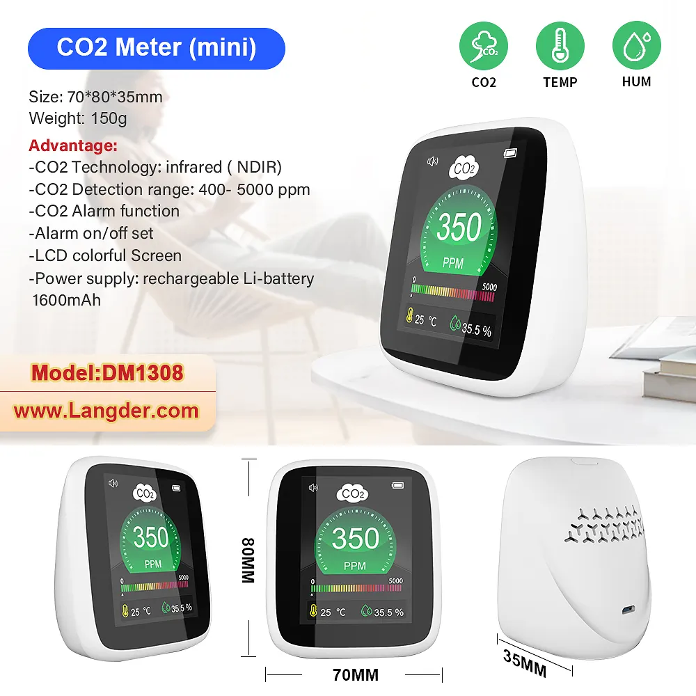 Portable Co2 Meter for Home DM1308order Now 7