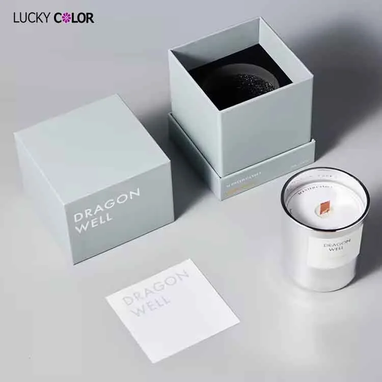 Cajas de embalaje de envío de velas de regalo de cartón con impresión de lujo, caja dorada de colores vibrantes personalizados, embalaje para velas 1
