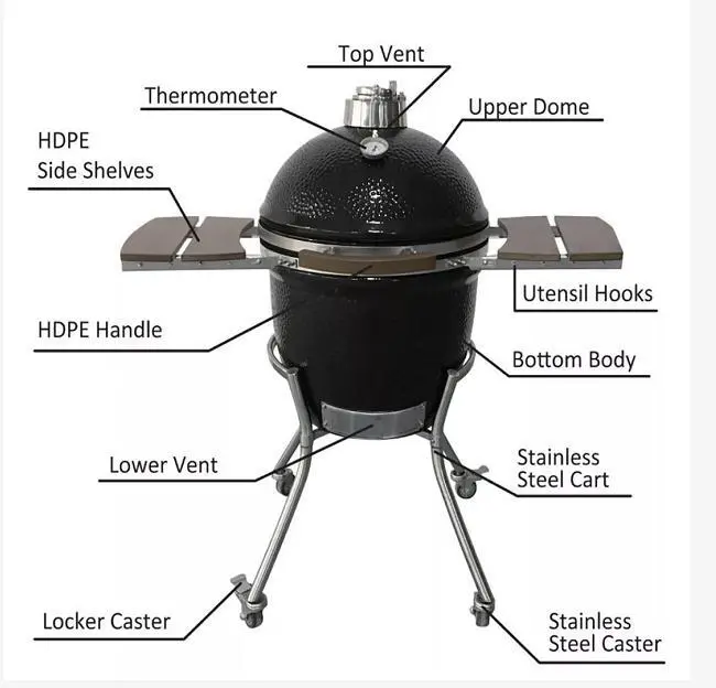22 tuuman BBQ Grill -pöytä tupakoitsija Grilli McD-Kamado Ceraamic Non Smoke Professional Grill Japanilainen BBQ 1