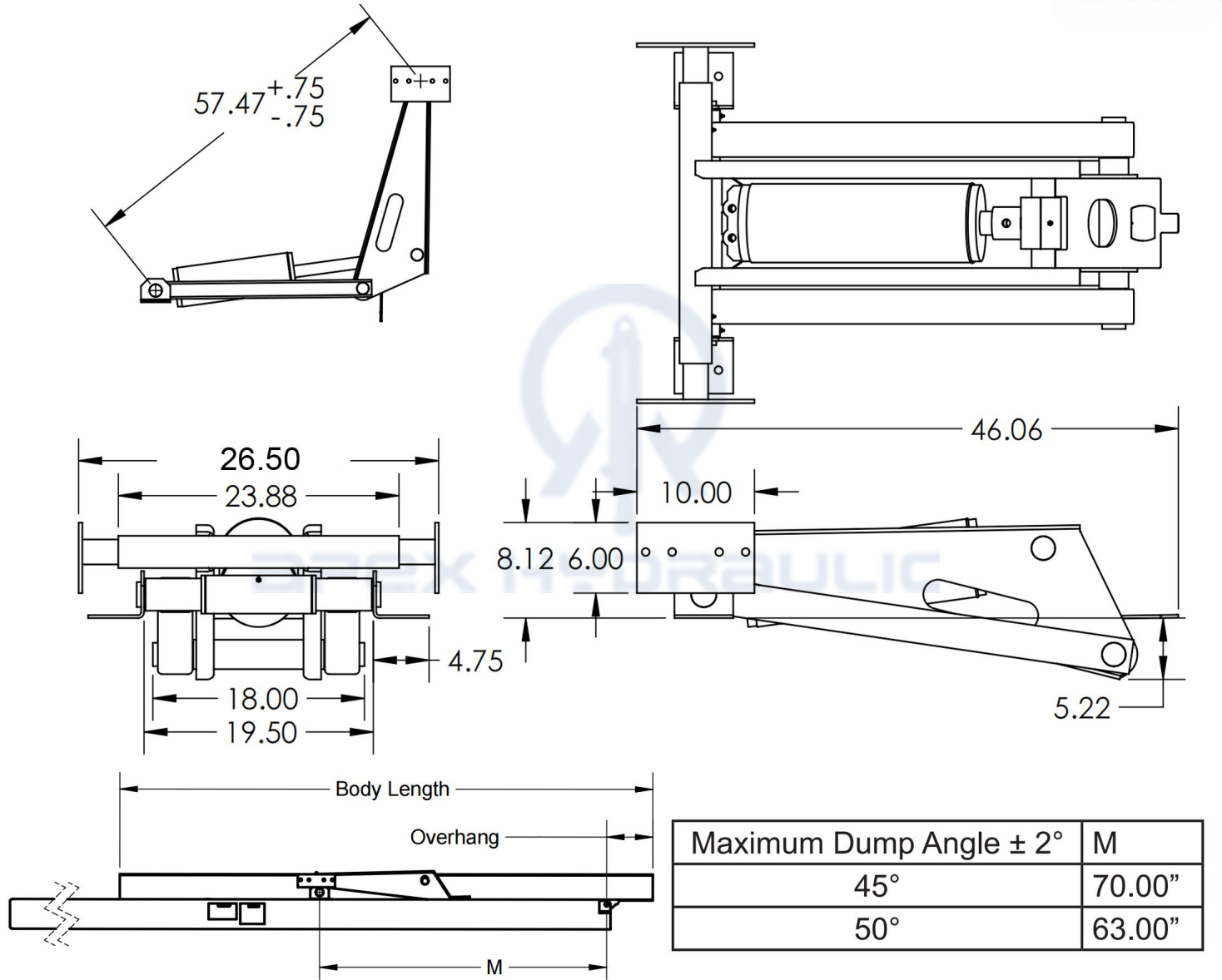 12 Tonnen hydraulische Scherenhebezeug-Kits PH616 für Kippanhänger 5