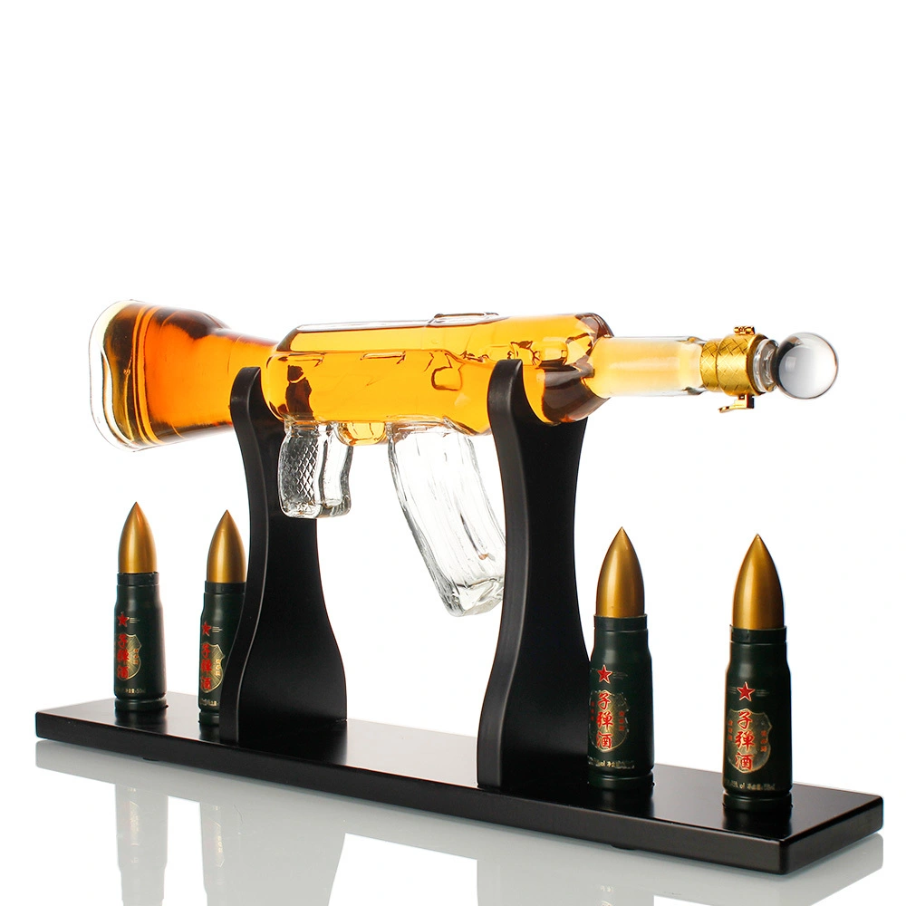 CHANGYOU KÍNH AK47 Súng Hình Chai Thủy Tinh Borosilicate Với Viên Đạn Uống Chai whisky decanter súng hình chai rượu 1