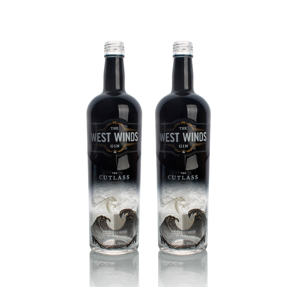 OEM frosted spraying logo printing 75cl 1L 1000ml 700ml taper liquor rum gin tequila empty vodka glass spirit bottle 750ml 2
