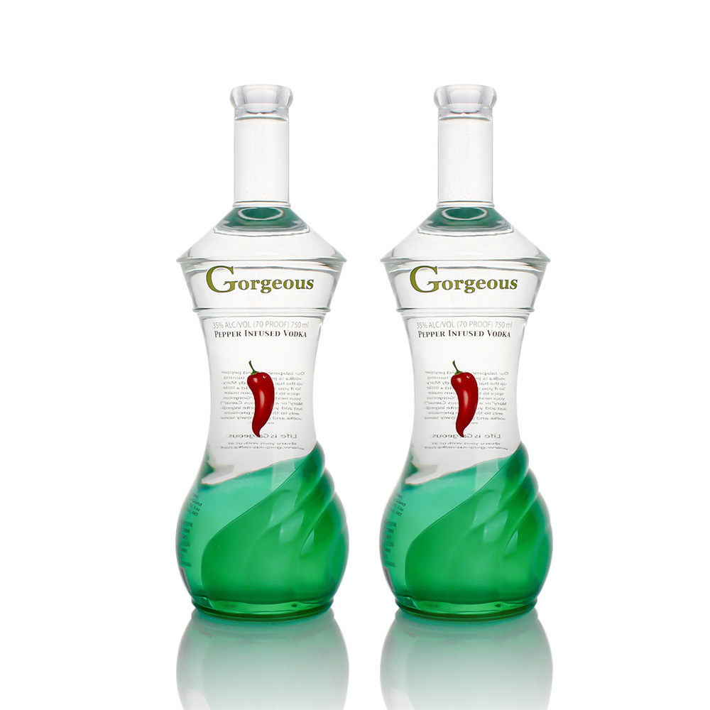 OEM frosted spraying logo printing 75cl 1L 1000ml 700ml taper liquor rum gin tequila empty vodka glass spirit bottle 750ml 3