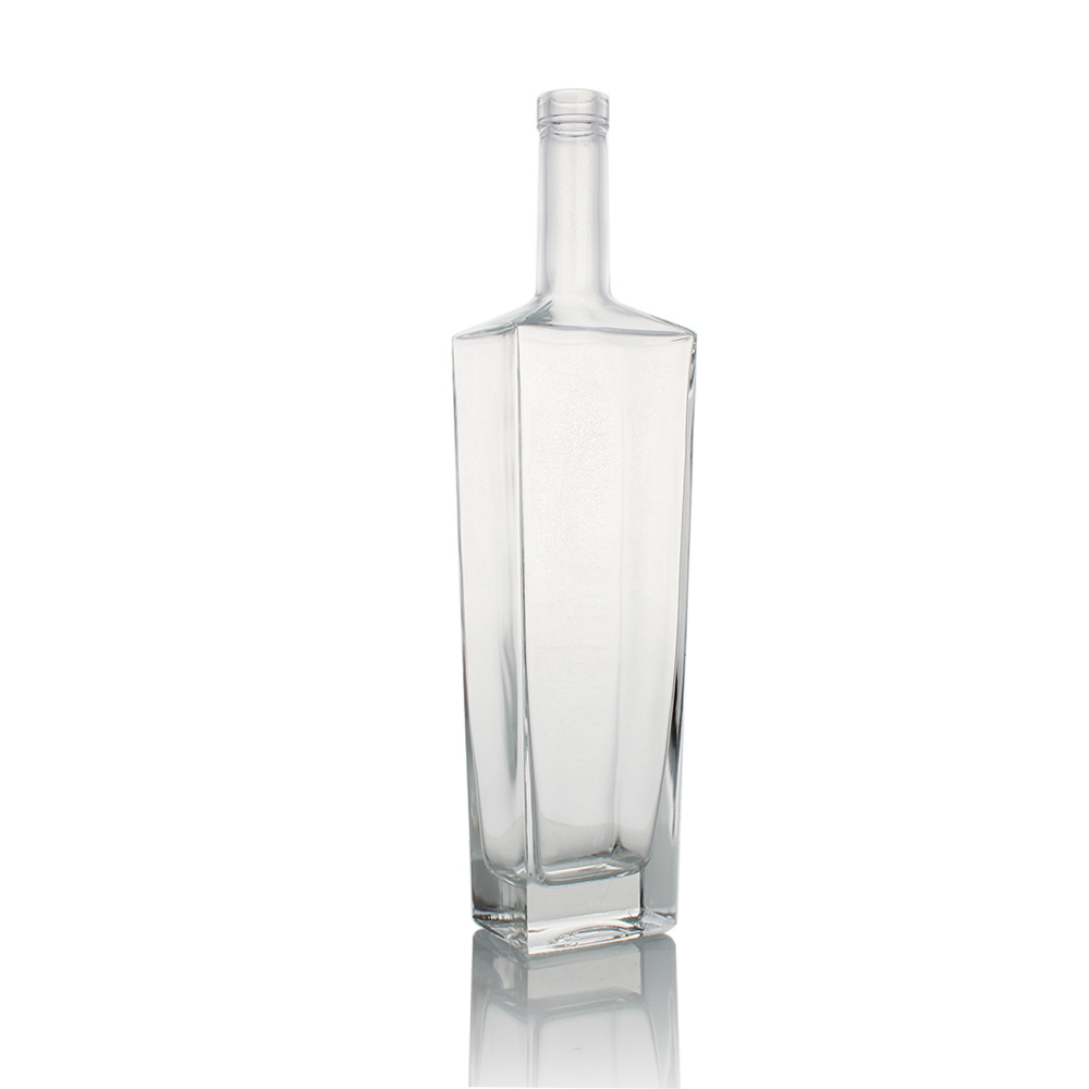 OEM frosted spraying logo printing 75cl 1L 1000ml 700ml taper liquor rum gin tequila empty vodka glass spirit bottle 750ml 4
