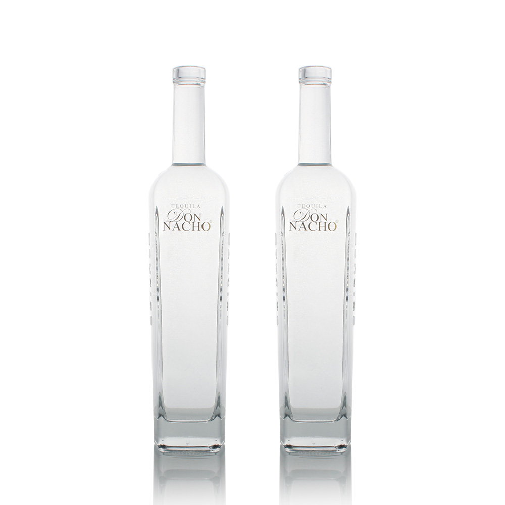 OEM frosted spraying logo printing 75cl 1L 1000ml 700ml taper liquor rum gin tequila empty vodka glass spirit bottle 750ml 5