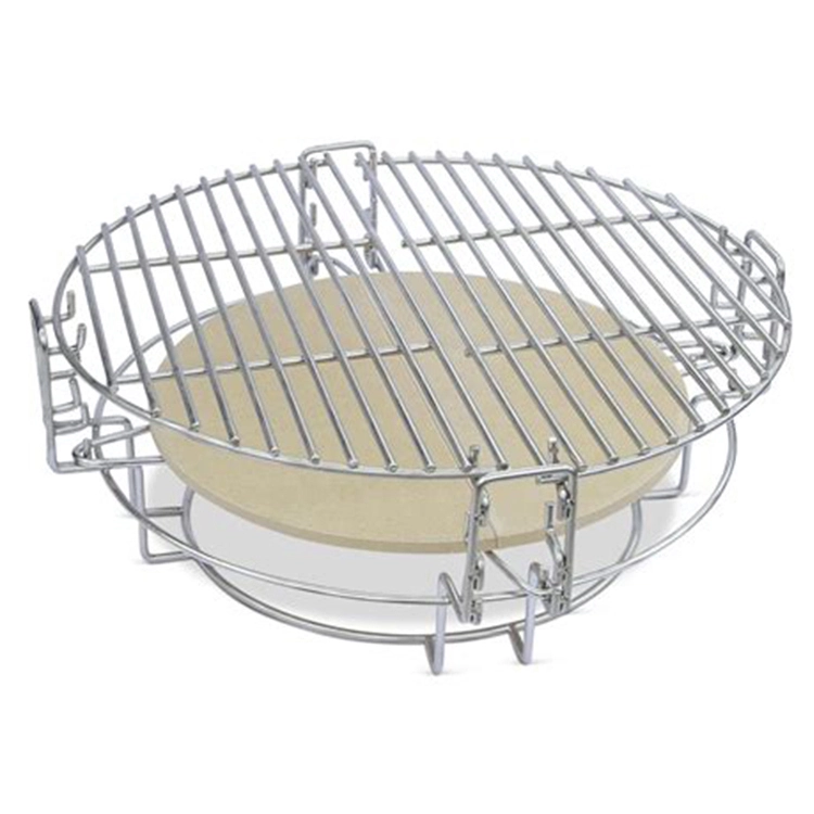 Kamado Grill Exclusive! Stainless Steel Flexible Grid 3-Tier Divided Cooking Grate 1
