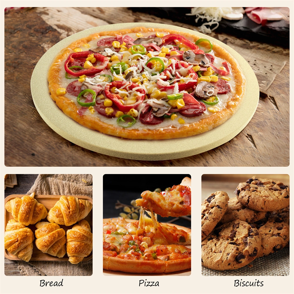 Round Ceramic Pizza Stone for Kamado BBQ Grills MCD Factory Direct Supply Perfect for Crispy Crusts & Even Baking 1