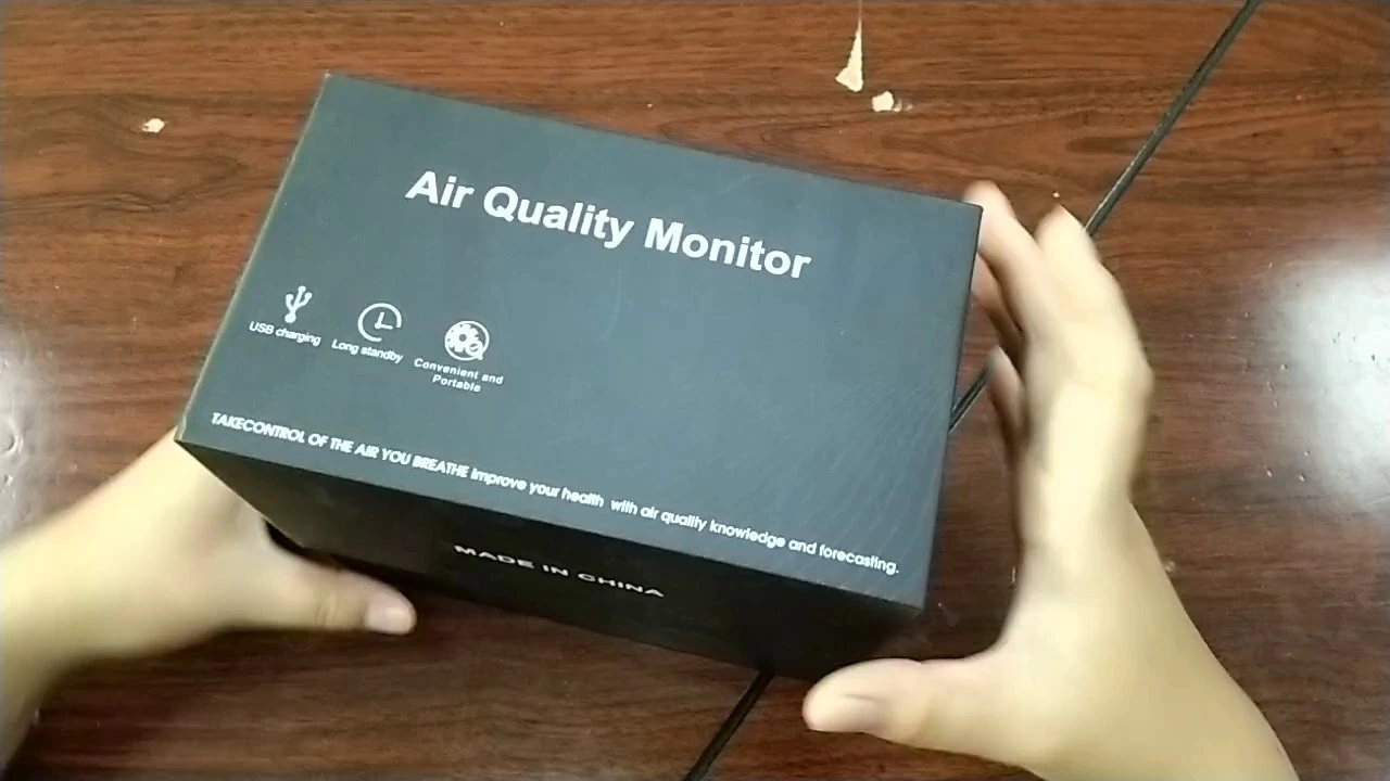 Настольный портативный качественный детектор PM2.5/HCHO/TVOC/AQI с ЖК-дисплеем 1