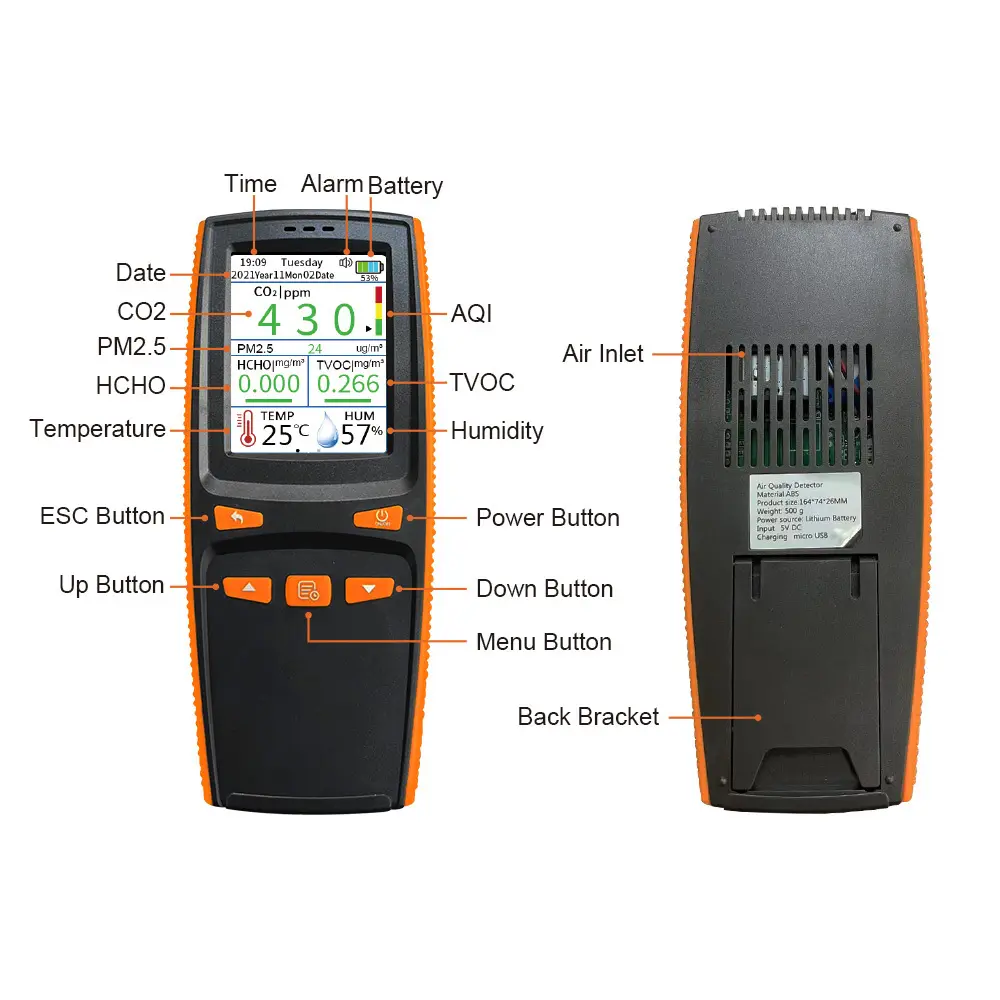 Air Quality Tester for Apartment 164 X 74 X 26mm Order Now 5
