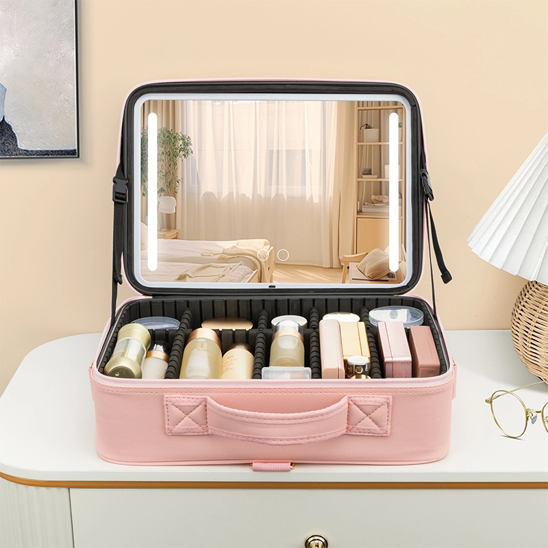 sac cosmétique miroir LED avec lumières 1