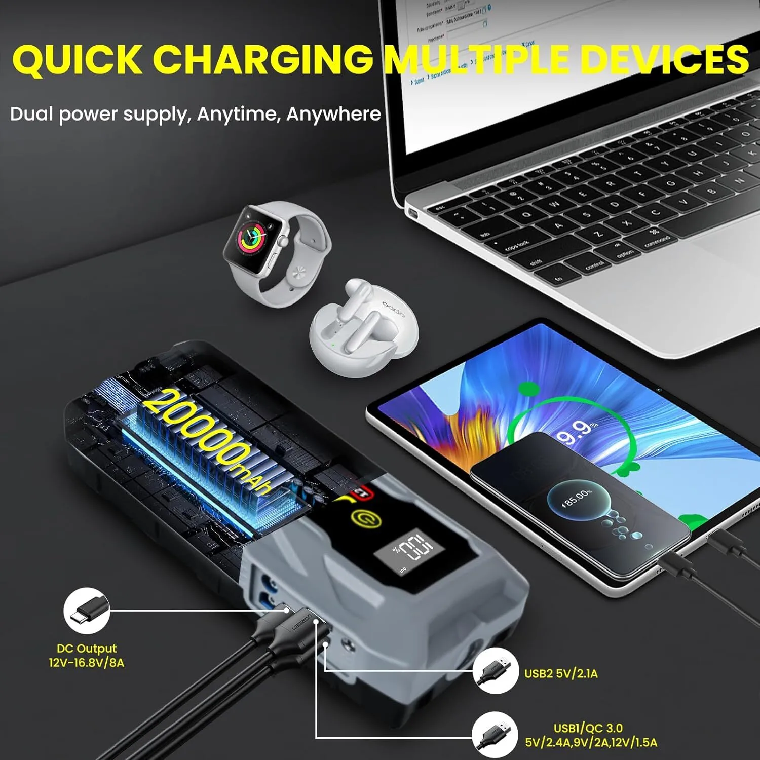 Jump Box for Car Battery Dewalt V0 - - GFERAUTO 3