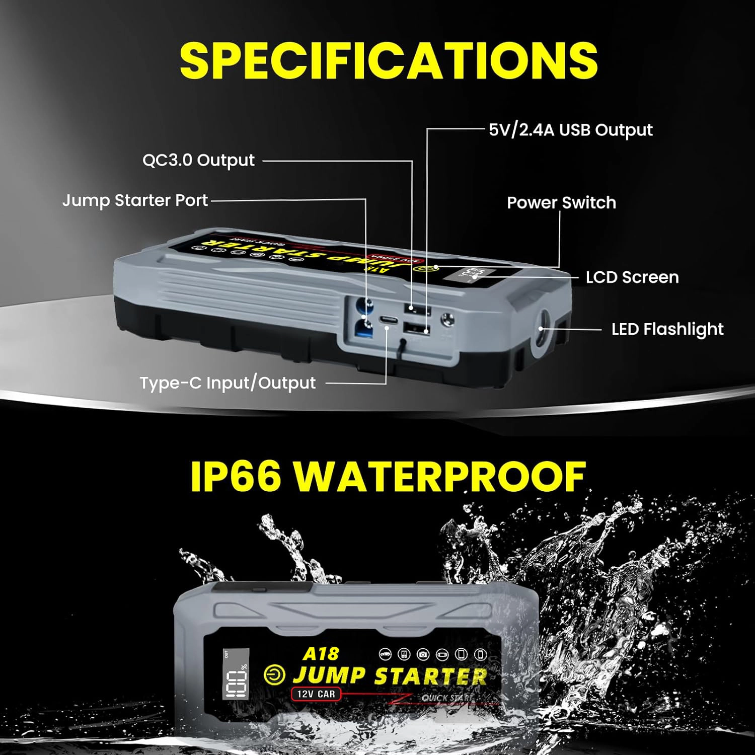 Jump Box for Car Battery Dewalt V0 - - GFERAUTO 6