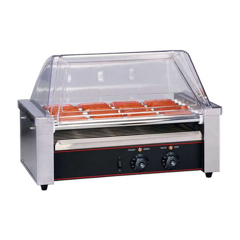 شواية أسطوانة Hot Dog التجارية مع حارس العطس ، 7 Rollers-230V (RG-07S) 1
