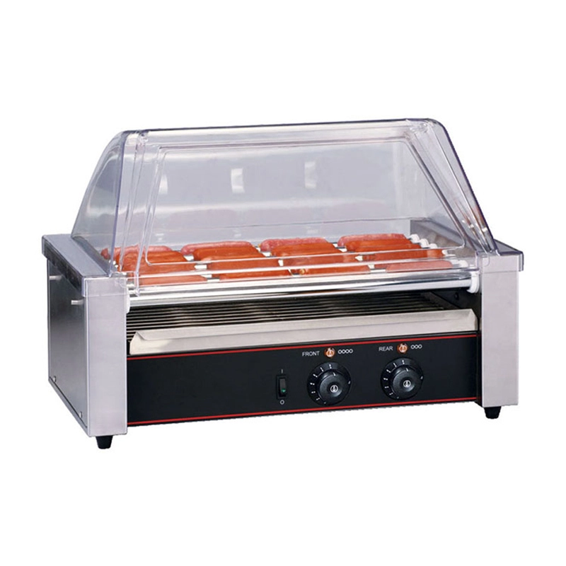 Grill de rodillo de perros calientes comerciales con protector de estornudo, 7 Rollers-230V (RG-07) 1