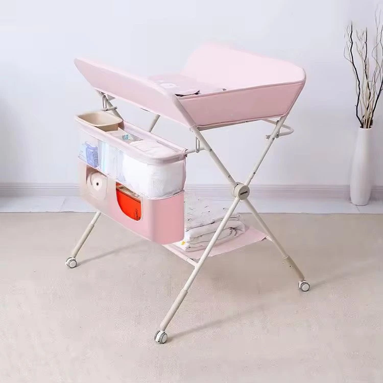2024 Folding Portable High Standing Baby Diaper Table With Wheels Folding Portable Changing Table 1