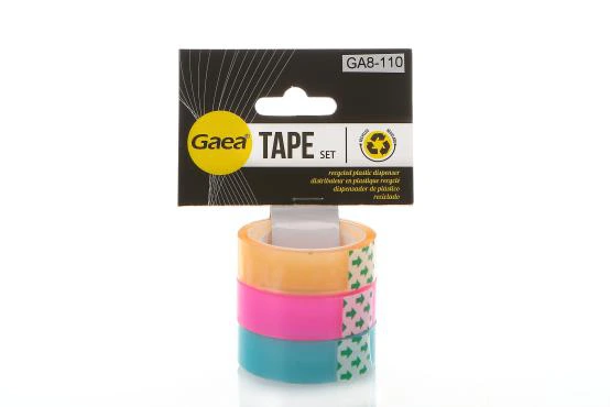 Fita fluorescente de 12mm * 10m * 3pcs em cartão blister 1