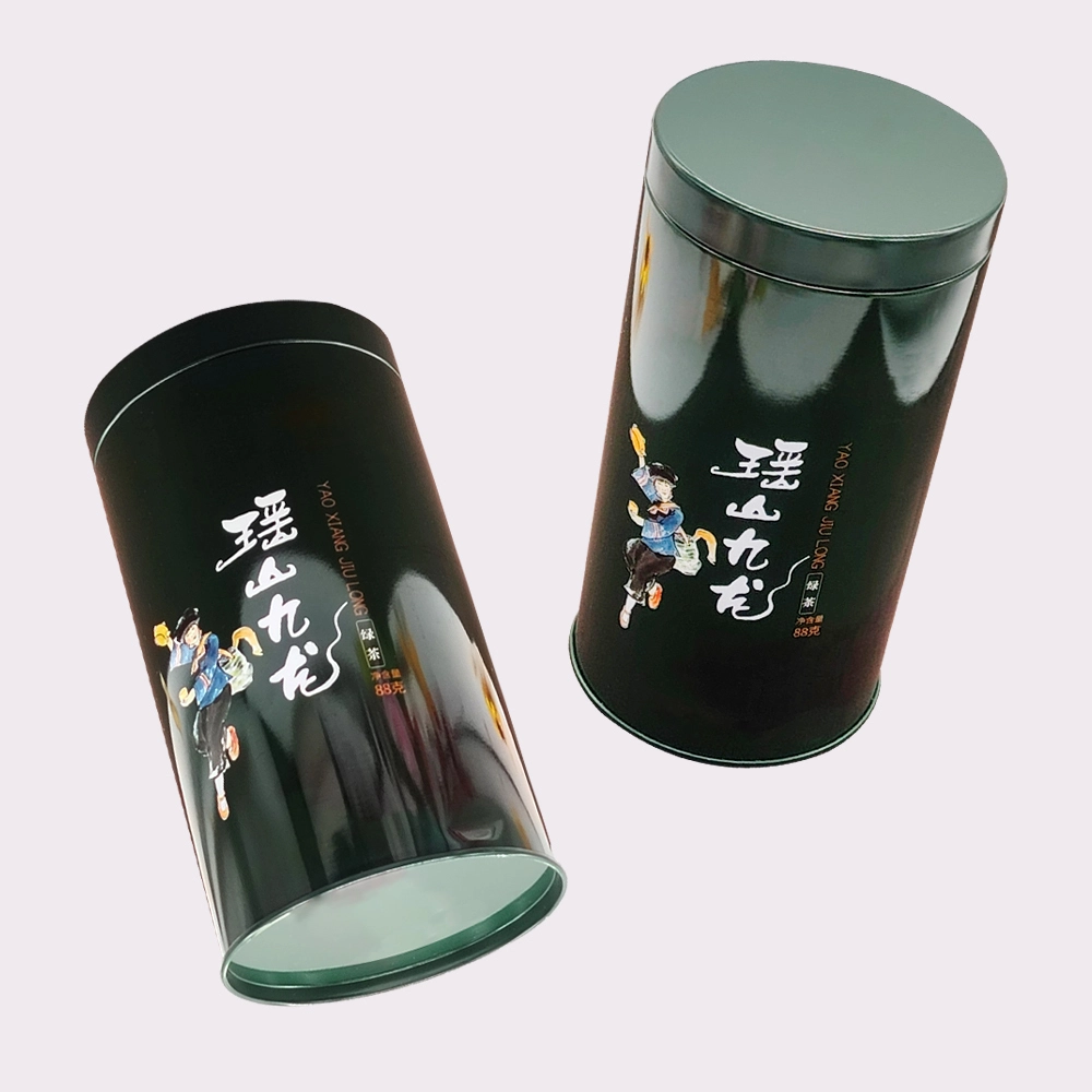 Hot Sale Recycled Airtight Metal Tea Tin Customized Printed Round Tea Tin Box Containers Food Grade Coffee Tin Can With Lid 1