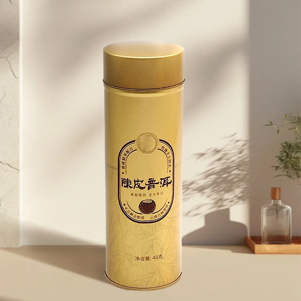 OEM ODM Design de impressão por atacado latas de chá foscas redondas de qualidade alimentar personalizadas latas de café herméticas latas de chá recipiente de caixa de latas de metal com tampa 1