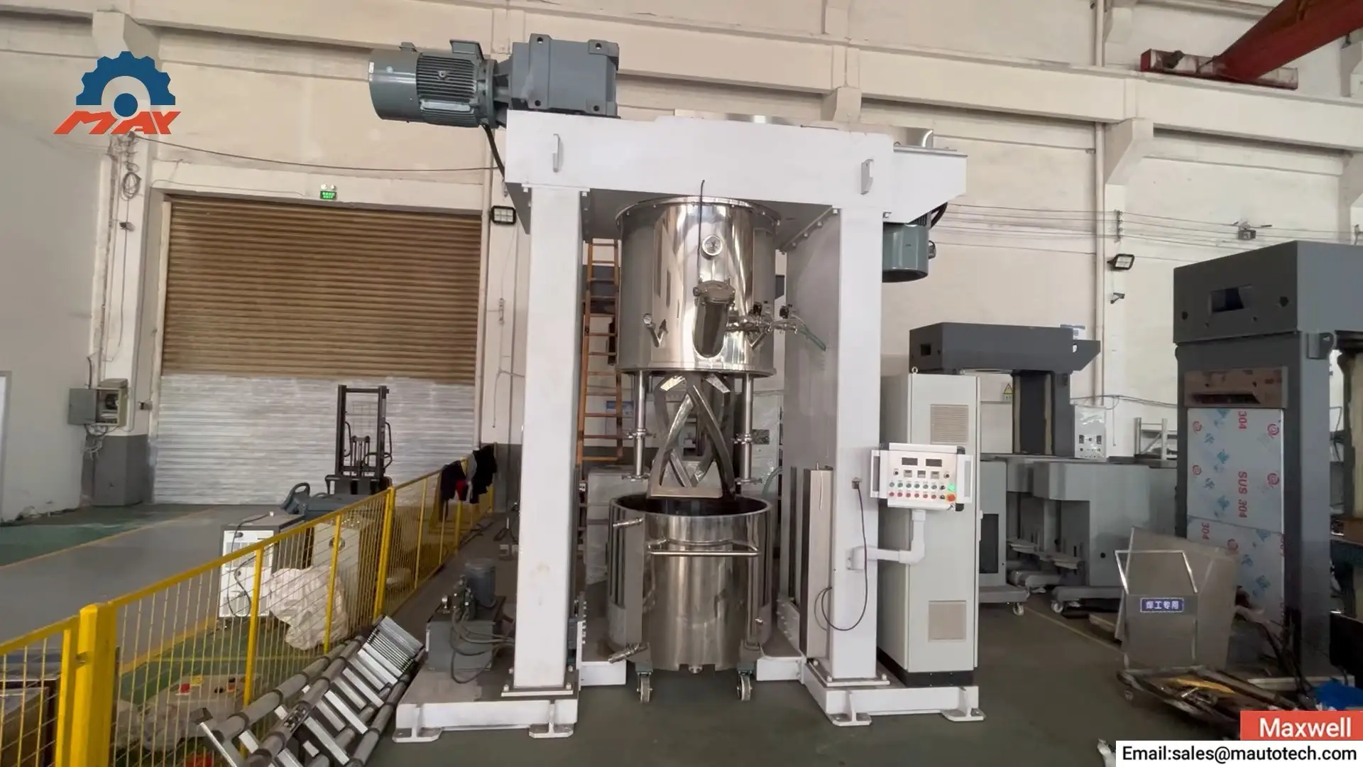 Mezclador planetario de vacío vertical 800L para mezclador de lodo con batería de litio 1