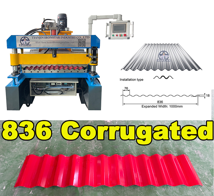IRONSTAR 836 corrugated sheet making machine in Bolivia 1