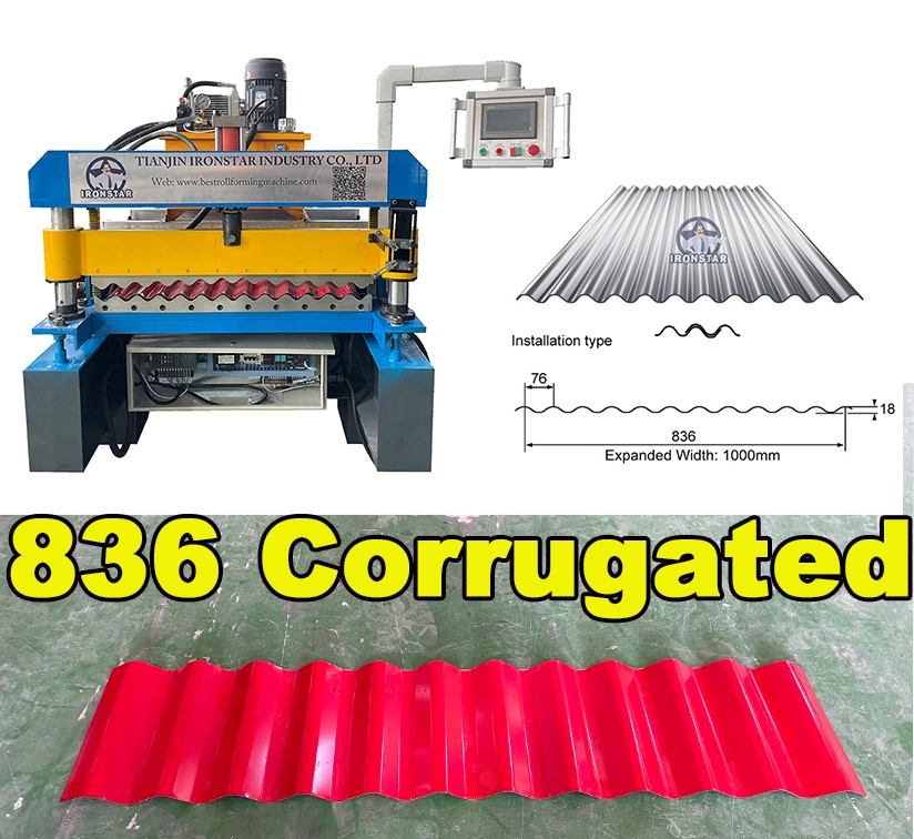 IRONSTAR 836 corrugated sheet making machine in Bolivia 1