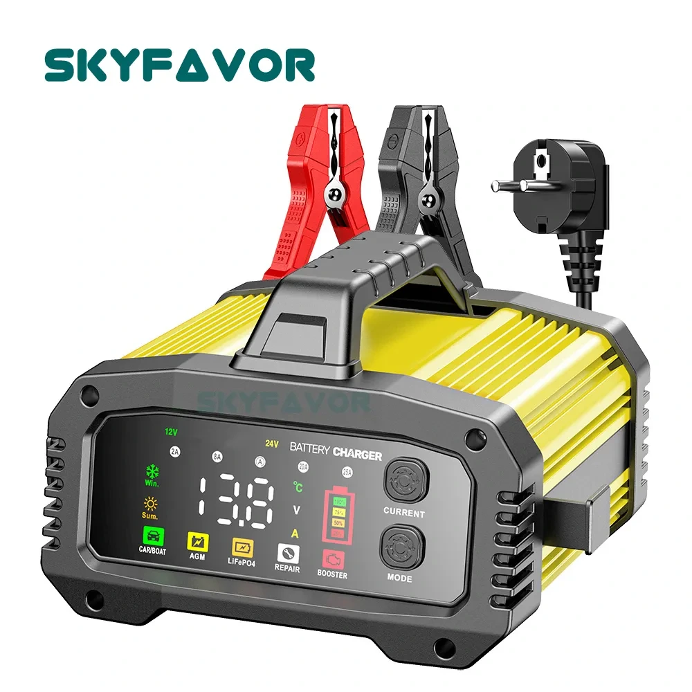 2024 สินค้าใหม่รถแบตเตอรี่ 12 V 24 V 25A LiFePO4 Lead Acid Universal Battery Charger สำหรับรถบรรทุกรถจักรยานยนต์รถแบตเตอรี่ 1