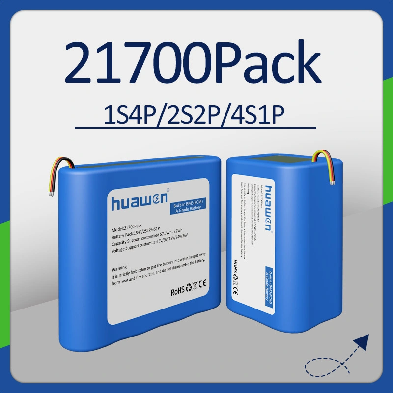 Custom 1S4P/2S2P/4S1P INR21700 Lithium ion Battery Pack Solution 1