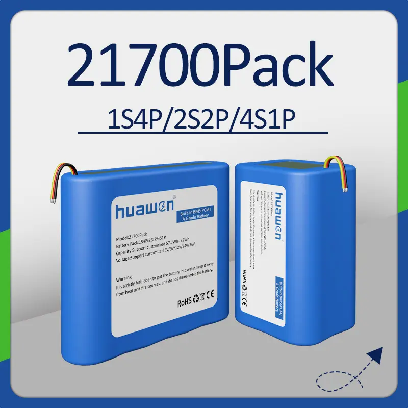 Custom 1S4P 2S2P 4S1P INR21700 Lithium Ion Battery Pack 1