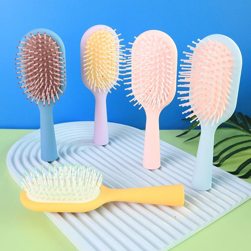High quality barber anti static nylon bristles scalp massage organic cushion plastic hair brush 1