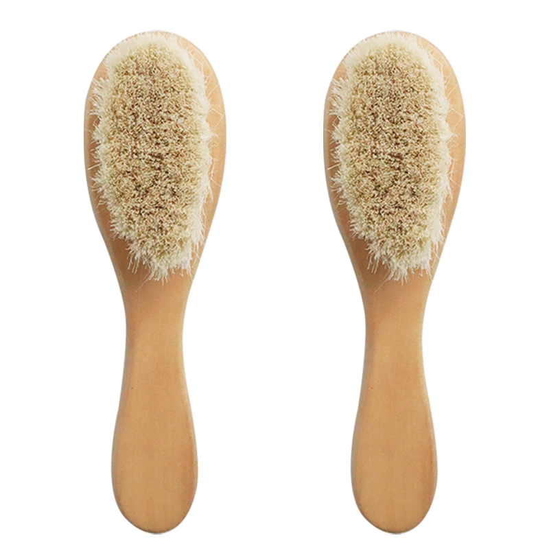 Cepillo de pelo suave de madera natural del bebé de la cabra de la cerda de los niños de madera natural del mango profesional 1