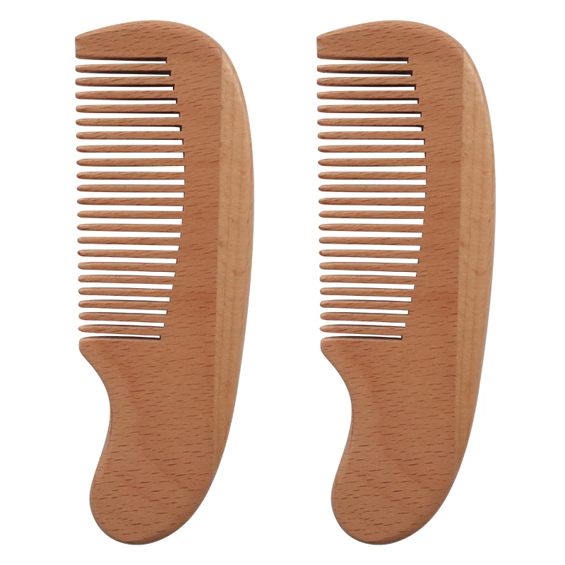 New design beech hair comb mini portable anti static natural wooden hair comb for kids 1