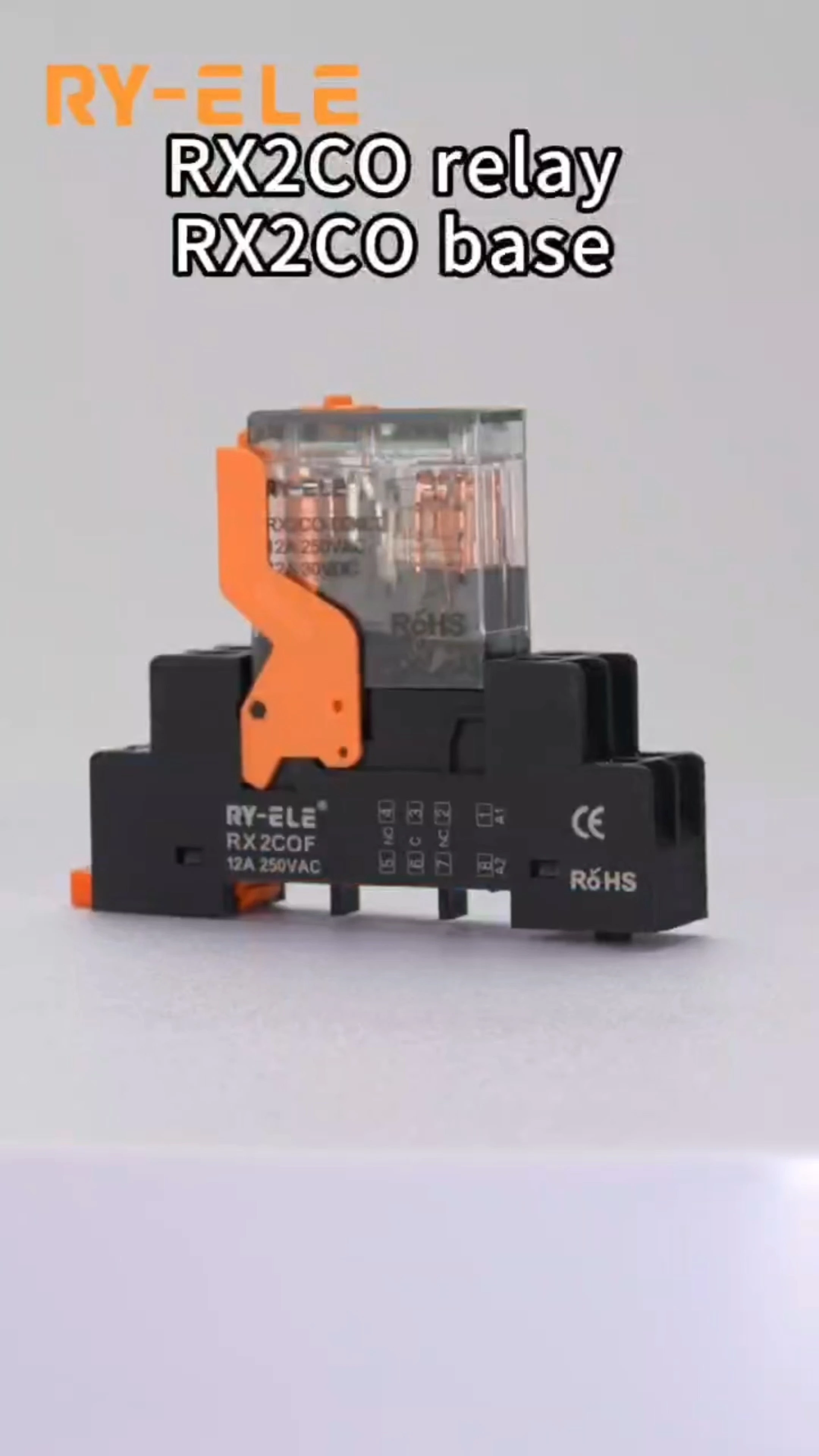 12A 250VAC 8Pin relay base RX2COF Manufacturer  of the Industrial Control Products RY-ELE 1