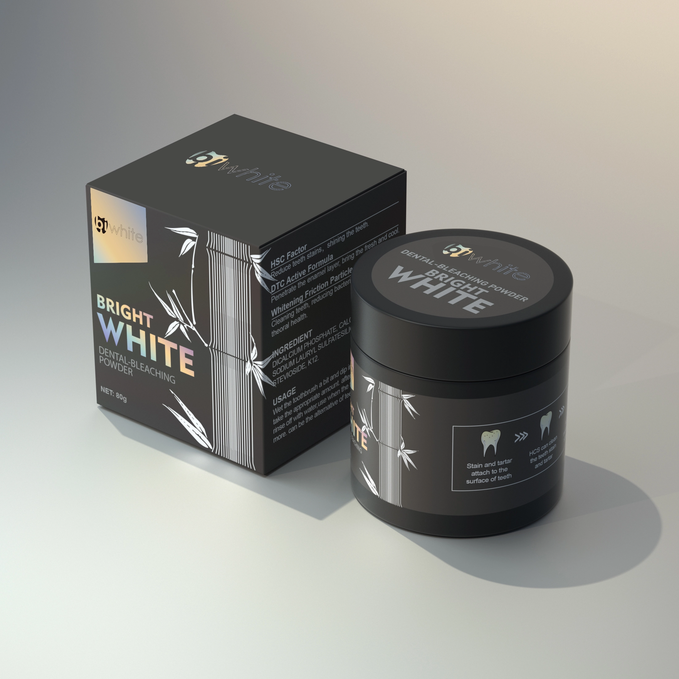 Poudre de blanchiment des dents au charbon actif 1