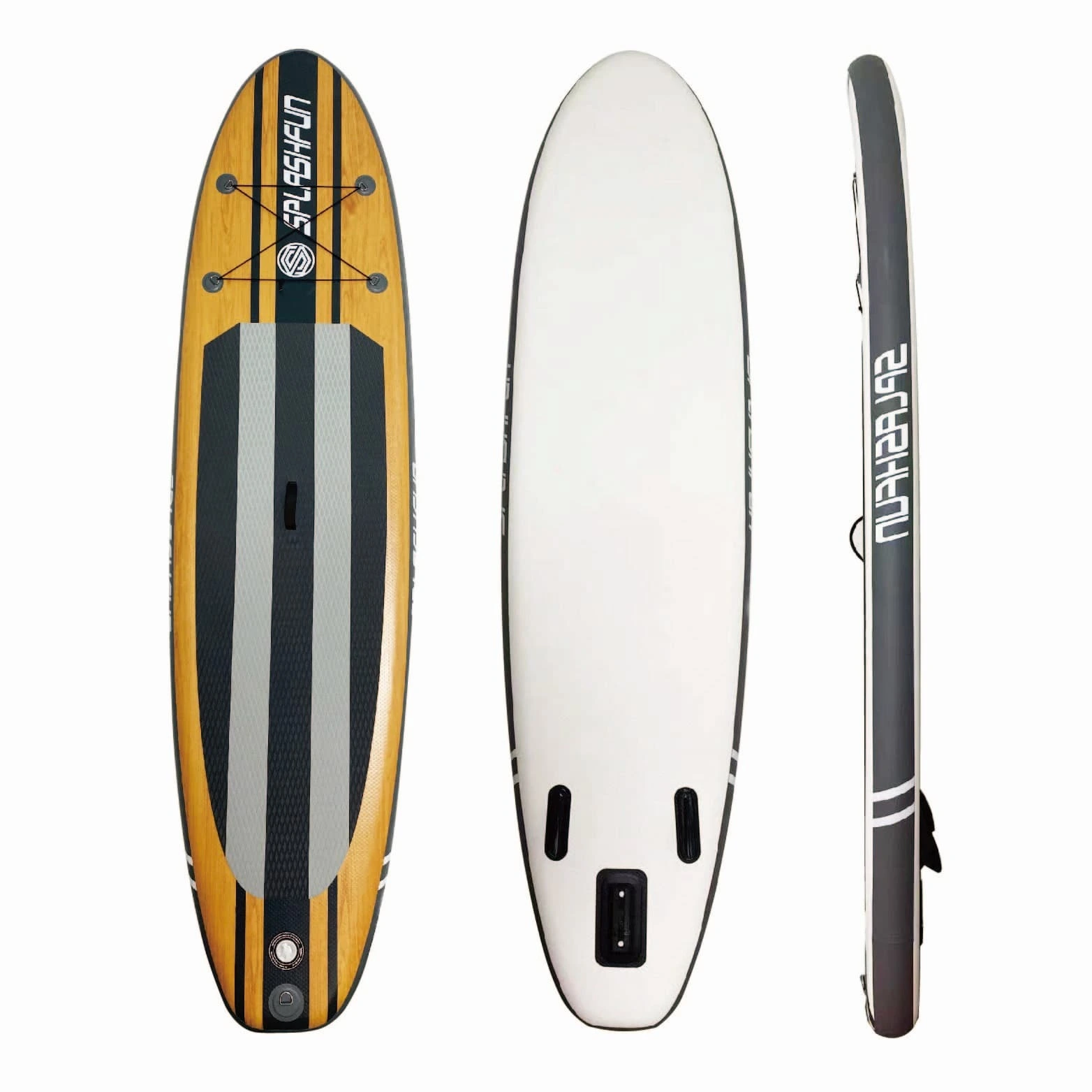 Placa de stand up paddle inflável do rio do lago do verão da cor de madeira do OEM 1