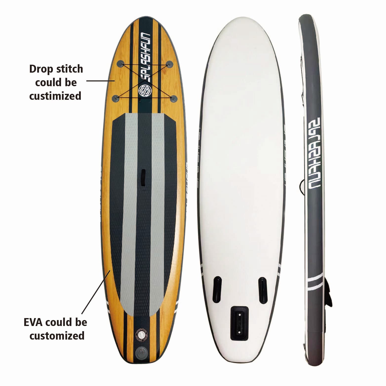 OEM Wood Color Summer Lake River Inflatable Stand Up Paddle Board 3