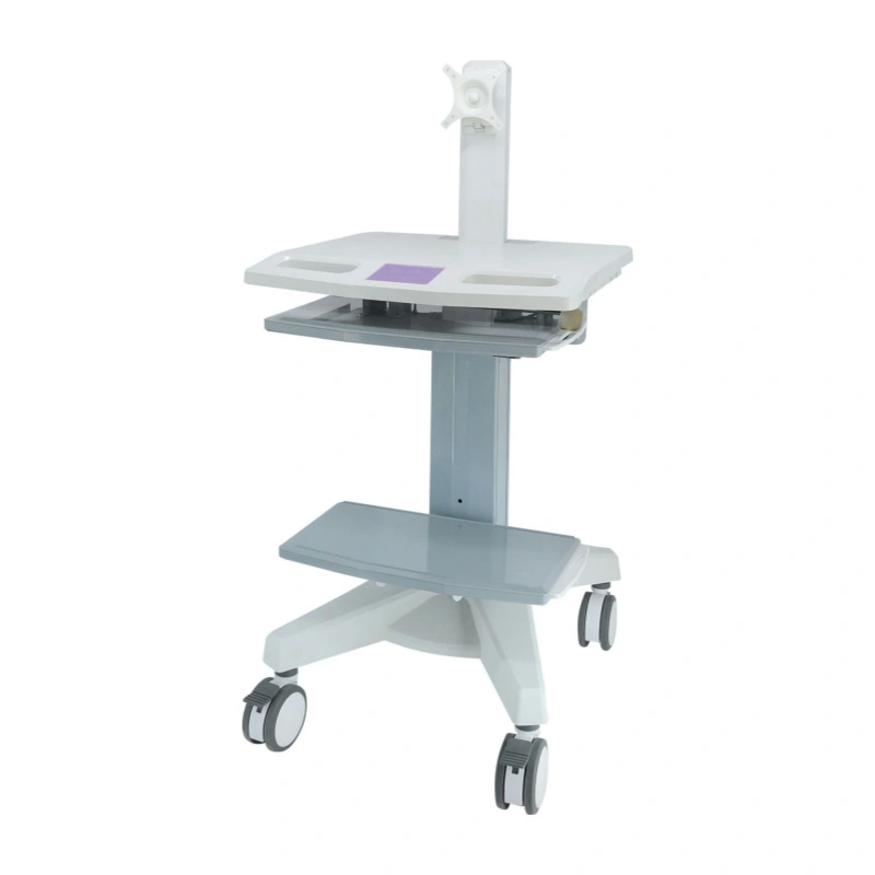 Carrello per computer medico per postazione di lavoro mobile regolabile in altezza Carrello ospedaliero VESA-Peacemounts PM-YB5001B 1