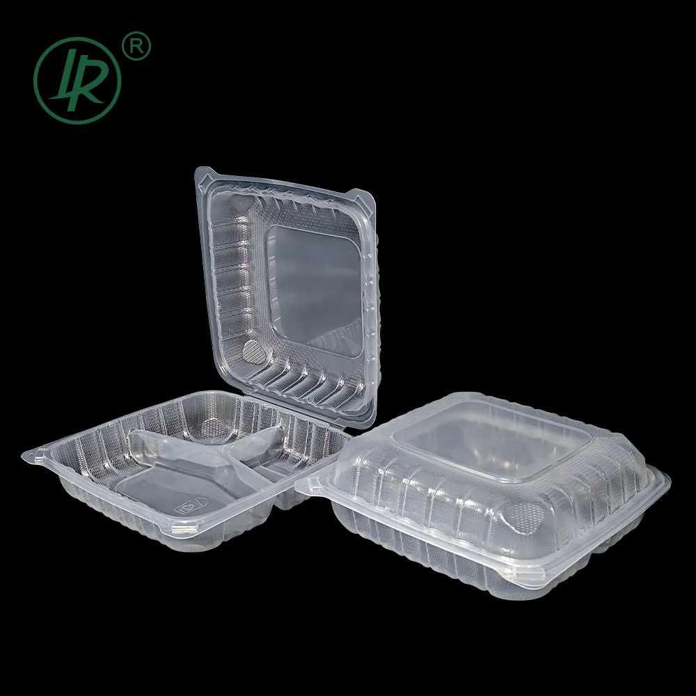 Boîte d'emballage en plastique avec couvercle rabattable 3