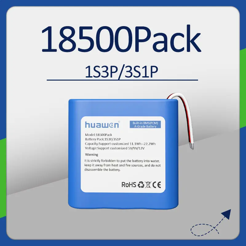 Аккумуляторная батарея 1S3P 3S1P 3,7 В 5 В 9 В 12 В постоянного тока INR18500 1